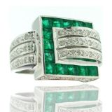 OR GRIS EMERAUDES ET DIAMANTS