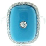 OR GRIS TURQUOISE ET DIAMANTS